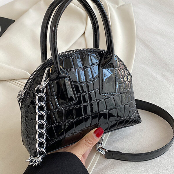 PU Chains Handbag Shoulder Bag BLACK-One_size SkuCY-!115375MaterialPU LiningPolyester