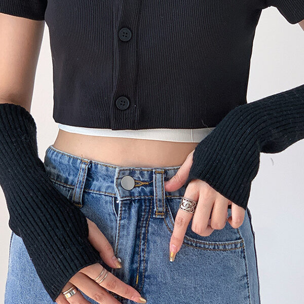 Casual Wool Knitting Keep Warm Solid Color Arm Warmers Accessories BLACK-50CM SkuCY-!111331MaterialWool FeatureKeep Warm