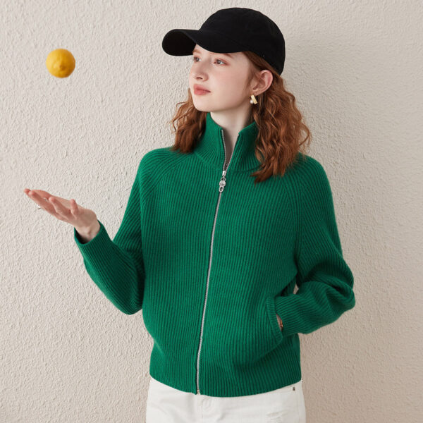 Fabric:100% Wool Half-High Neck Design: This cardigan features a half-high neck design that provides warmth and comfort to your neck. The elevated neckline ensures a cozy fit