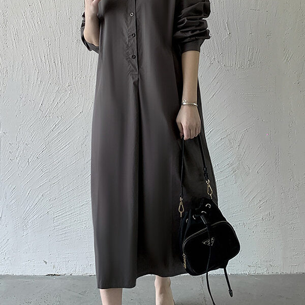 SkuCY-!110036MaterialCotton StyleLoose FeatureSolid Color NecklineLapel Collar OccasionCasual