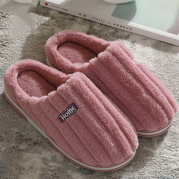 Indoor Warm Non-Slip Solid Color Slippers PURPLE-36-37 SkuCY-!110277MaterialTPR