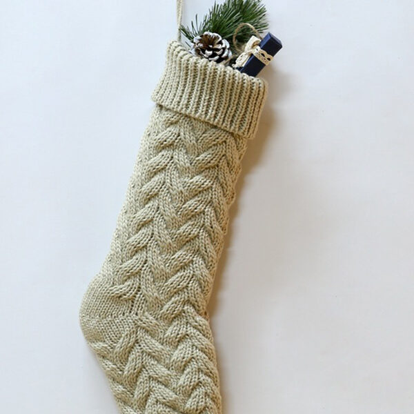 Jacquard Solid Color Christmas Socks Decoration Accessories KHAKI-One_size SkuCY-!112156MaterialAcrylic