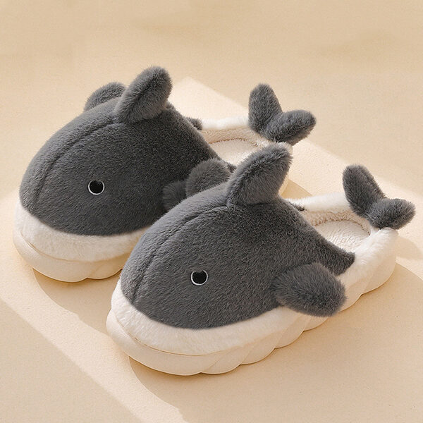Indoor Cute Shark Non-Slip Keep Warm Slippers GRAY-42-43 SkuCY-!111285MaterialPVC