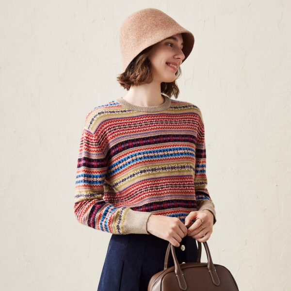 Wrap yourself in warmth and style with this Fair Isle Knit Cashmere Sweater