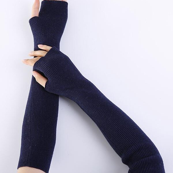 Knitted 7 Colors Sleevelet Accessories NAVY BLUE Sku CY-!19497 Material Acrylic Fibres Occasion Casual Seasons Spring