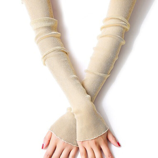 Sun Protection Mesh Solid Color Sleevelet CREAMY-One_size SkuCY-!103420MaterialChinlon