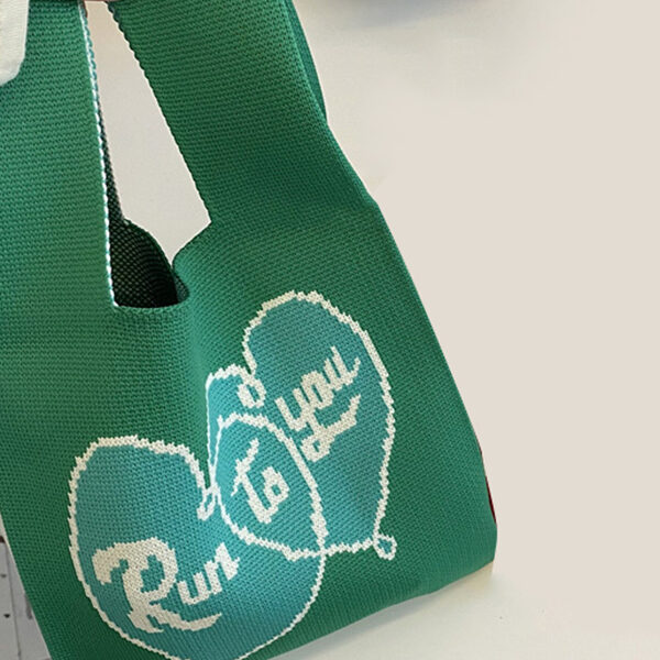 Heart Print Woven Handbag Bags Accessories GREEN-One_size SkuCY-!116002MaterialPolyester FeatureHeart Print OccasionGoing out