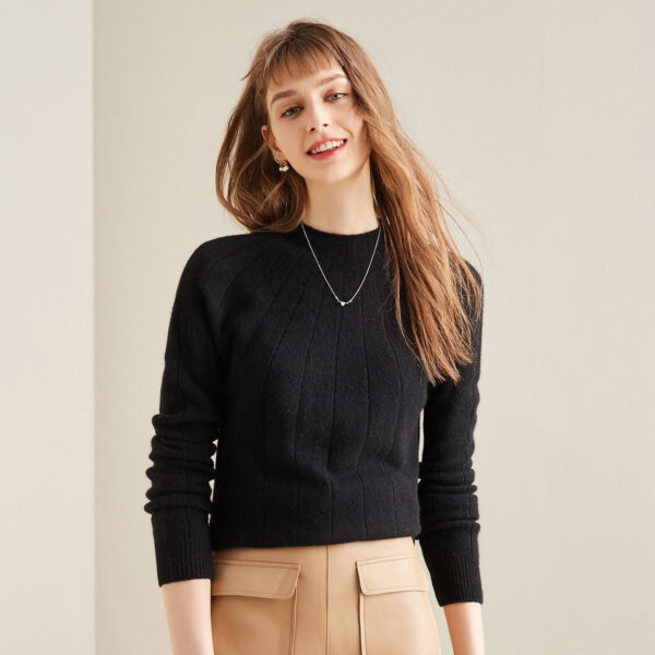 Enhance your wardrobe with our Elegant Ribbed Knit Pullover Sweater