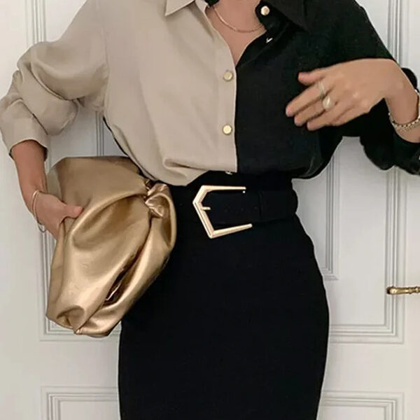 SkuCY-!93651MaterialCotton-blend StyleLong Sleeves FeatureContrast Color