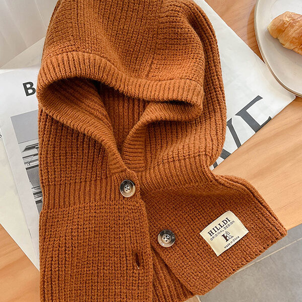 Simple Buttoned Keep Warm Solid Color Hats&Caps CARAMEL-One_size SkuCY-!112636MaterialAcrylic