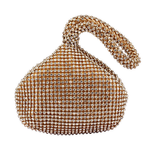Fashion Rhinestone Makeup Bag Evening Bag Handbags GOLD-One_size SkuCY-!105220MaterialRhinestone