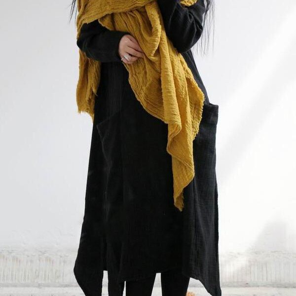 Retro Casual Crumpled Oversize Scarf LIGHT PURPLE-FREE SIZE Sku CY-!42231 Material <50%Linen