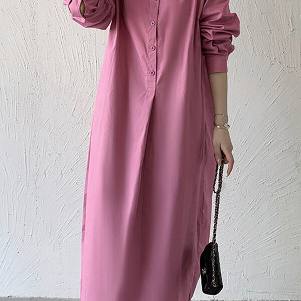 SkuCY-!110036MaterialCotton StyleLoose FeatureSolid Color NecklineLapel Collar OccasionCasual