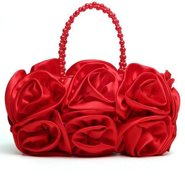 Fashionable Multi-Colored Silk Banquet &Cheongsam Handbag Red Sku UZ-XST-989A Material Dacron Color Beige