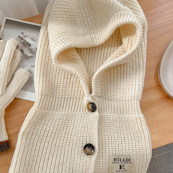 Simple Buttoned Keep Warm Solid Color Hats&Caps CREAM-One_size SkuCY-!112636MaterialAcrylic