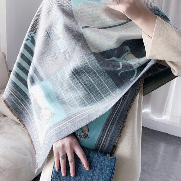 Imitation Cashmere Warm Wagon Scarf BLUE-FREE SIZE SkuCY-!69988MaterialImitated Cashmere StyleLoose FeaturePrinted