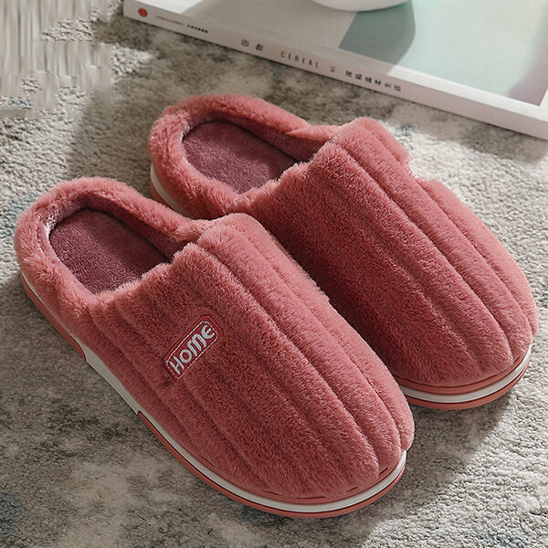 Indoor Warm Non-Slip Solid Color Slippers BURGUNDY-36-37 SkuCY-!110277MaterialTPR