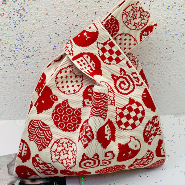 Cute Cartoon Printed Woven Handbag Bags RED-One_size SkuCY-!116627MaterialPolyester FeatureCartoon Printed