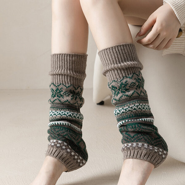 Casual Wool Keep Warm Printed Leg Warmers Accessories KHAKI-One_size SkuCY-!112879MaterialWool FeatureKeep Warm