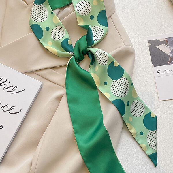 Contrast Color Polka-Dot Split-Joint Shawl&Scarf GREEN-One_size SkuCY-!115589MaterialSilk Imitation FeatureContrast Color