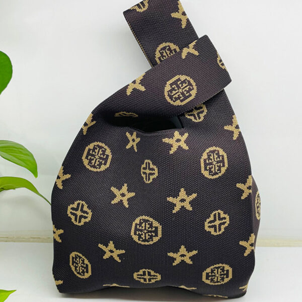 Cute Contrast Color Woven Handbag Bags DEEP BROWN-One_size SkuCY-!116626MaterialPolyester LiningPolyester FeatureContrast Color