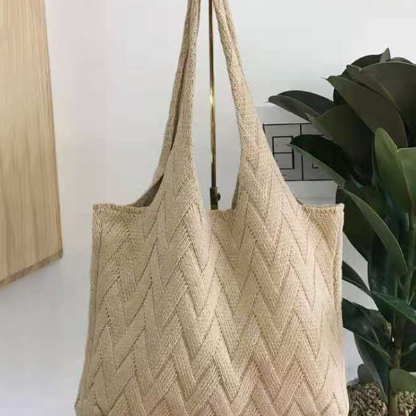 Casual Weave Solid Color Bags Accessories APRICOT-One_size SkuCY-!112934MaterialDacron