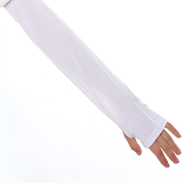 Ice Silk Sun Protection Simple Solid Color Sleevelet WHITE-One_size SkuCY-!103424MaterialIce Silk FeatureSun protection