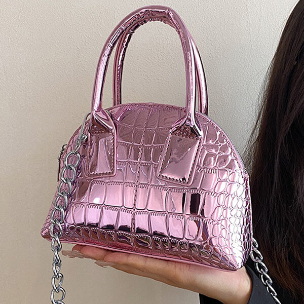 PU Chains Handbag Shoulder Bag PINK-One_size SkuCY-!115375MaterialPU LiningPolyester