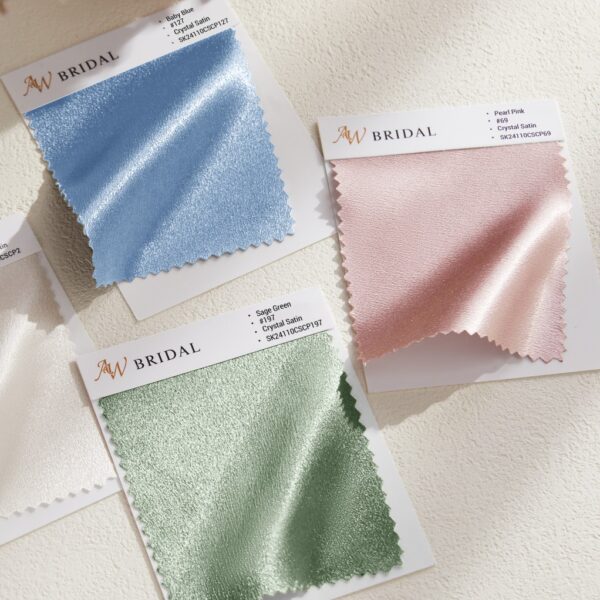 AW Crystal Satin Swatches for Bridal Dresses
