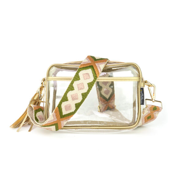Now you can build your perfect clear bag! Pick your favorite color bag and then pick your favorite style strap to build the perfect bag. All straps are interchangeable!Our beautiful Courtney Crossbody from the Threaded Pear is now available in a clear! 