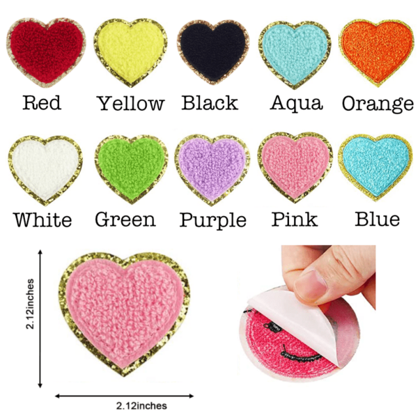 These high quality self adhesive chenille letter patches are easily applied to bags