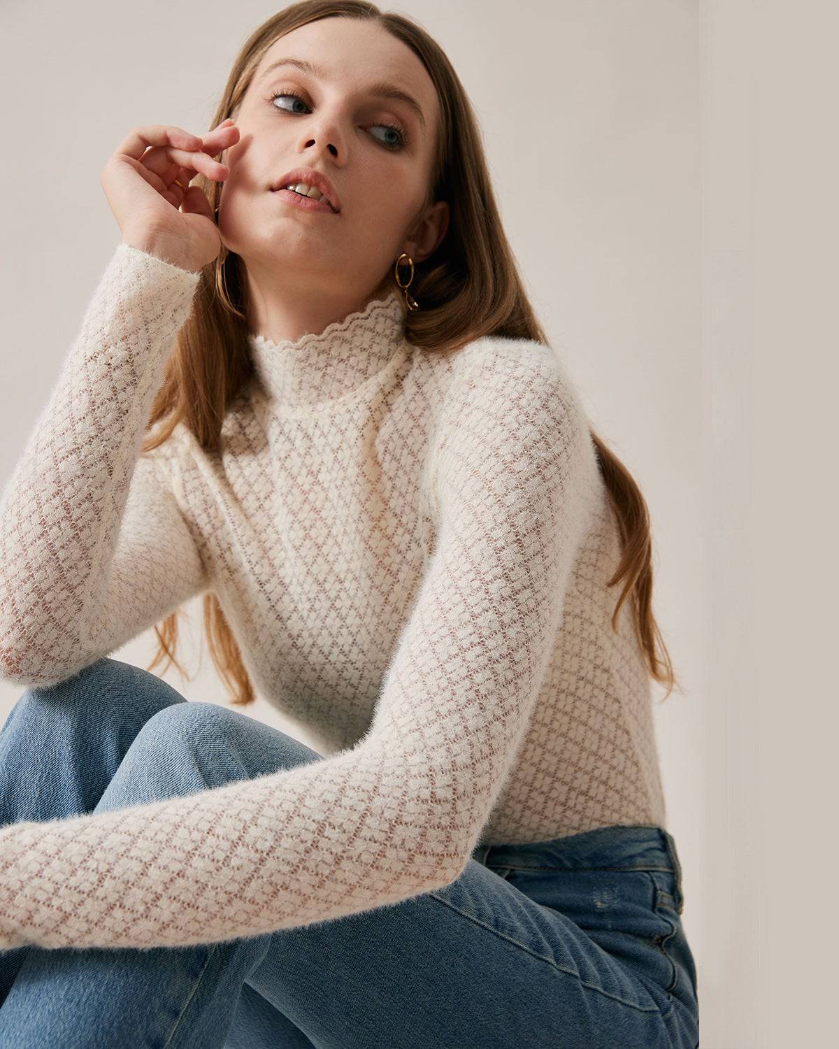 Fabric:This see through jumper is made of Polyester