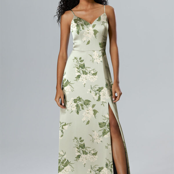 this dress is sure to turn heads. The satin material and spaghetti straps make it both comfortable and stylish.