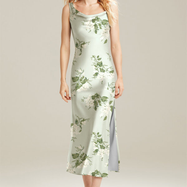 the Graziosa dress offers a pretty tea-length that youu2019ll adore each time you catch a glimpse of yourself. The sleeveless look is simply darling and makes this dress a great option for wearing to a summertim