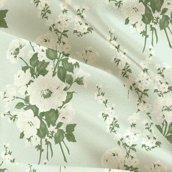 AW Satin Charmeuse Fabric for Fashion Dress Mottled Moss Green
