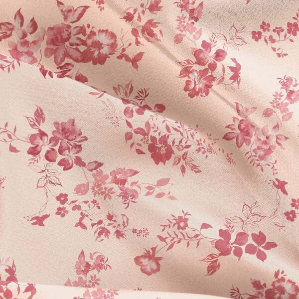 AW Satin Charmeuse Fabric for Fashion Dress Pink Cherry Blossom