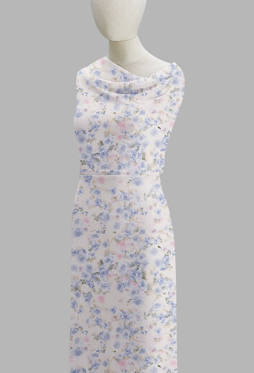 AW Chiffon Fabric for Fashion Dress Azure Purple Print