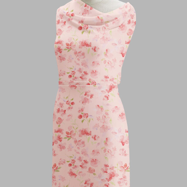 AW Chiffon Fabric for Fashion Dress Peach Blossom Breeze