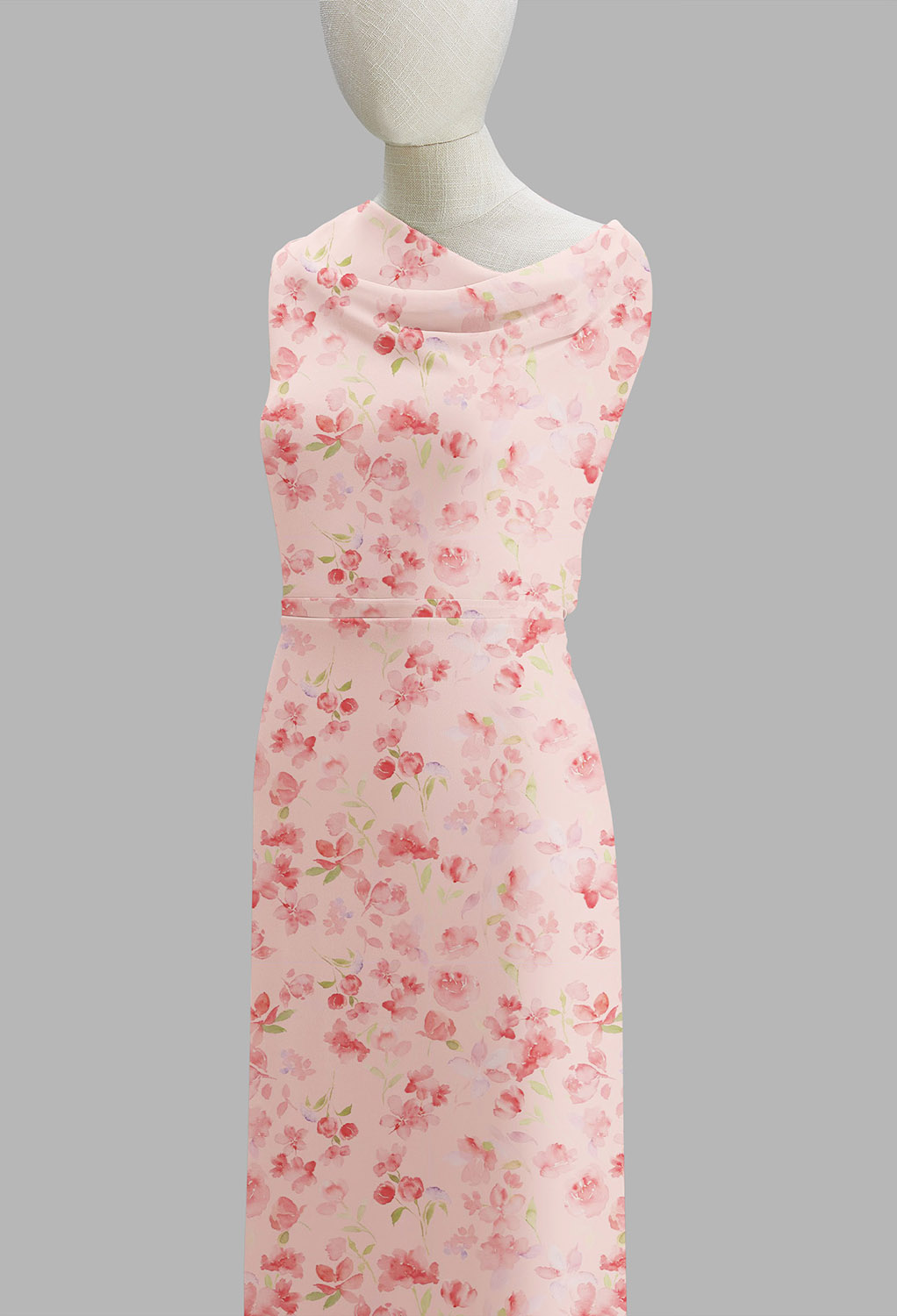 AW Chiffon Fabric for Fashion Dress Peach Blossom Breeze