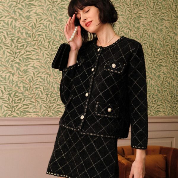 Details:- Vintage- Plaid- Slight Stretch- 100% NylonFabric:This Plaid Skirt Set is made of Nylon. Nylon is a flexible synthetic fiber