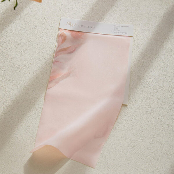 AW Chiffon Swatches for Bridal Dresses Sweet Pink Blooms