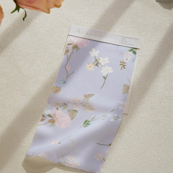 AW Chiffon Swatches for Bridal Dresses Purple Dreamy Petals
