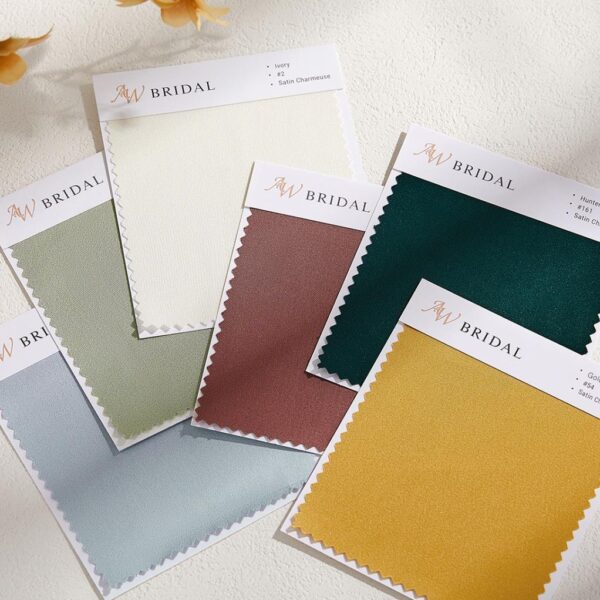 AW Satin Charmeuse Swatches for Bridal Dresses