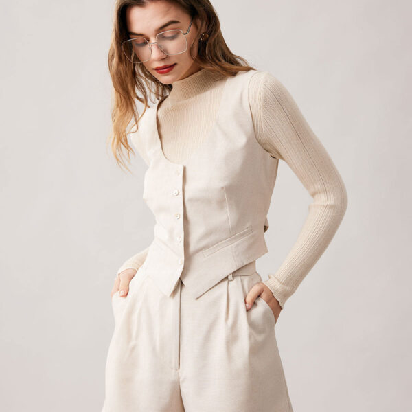 Details:- Solid Color- High Waisted Shorts- Wide Leg Pants- Zip Fly Closure- Belt Loop- Straight Pants- Button Fly- Casual- Workwear Fabric:These Wide Leg Pants are made of Polyester and Spandex. Polyester is an artificial fiber that feels soft