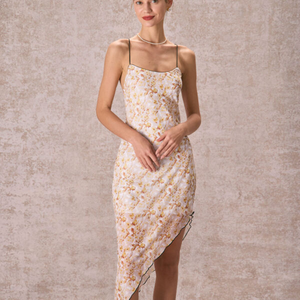 Fabric:This Floral Midi Dress is made of Polyester and Spandex. Polyester is an artificial fiber that feels soft
