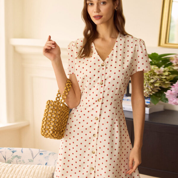 Fabric:This Beige Mini Dress is made of Polyester. Polyester is an artificial fiber that feels soft