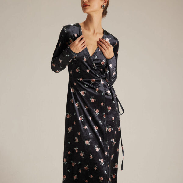 Fabric:This Floral Midi Dress is made of Polyester and Spandex. Polyester is an artificial fiber that feels soft