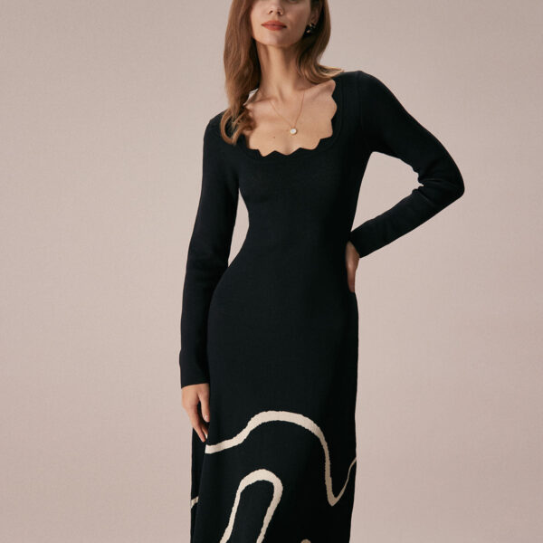 Fabric:This Sweater Midi Dress is made of Viscose. Viscose (aka rayon) is a man-made cellulosic fiber made from wood pulp. It's soft
