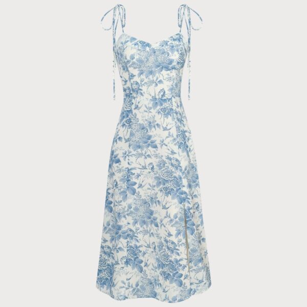 Details:- A-Line- Shirred - Sleeveless- Floral Midi Dress- Sweetheart NeckFabric:This Sleeveless Midi Dress is made of Polyester. Polyester is an artificial fiber that feels soft