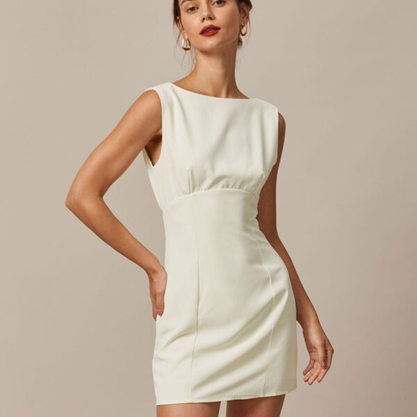 Fabric:This Sleeveless Mini Dress is made of Polyester. Polyester is an artificial fiber that feels soft
